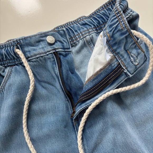 LOFT Women's High Waist High Rise Tie Front Lyocell Wide Leg Jeans Size 4 or 27 - Picture 8 of 11